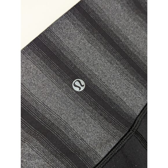 Lululemon Wunder Under Crop II Legging Luon Roll Down Black Capilano Stripe Coal - Picture 3 of 3